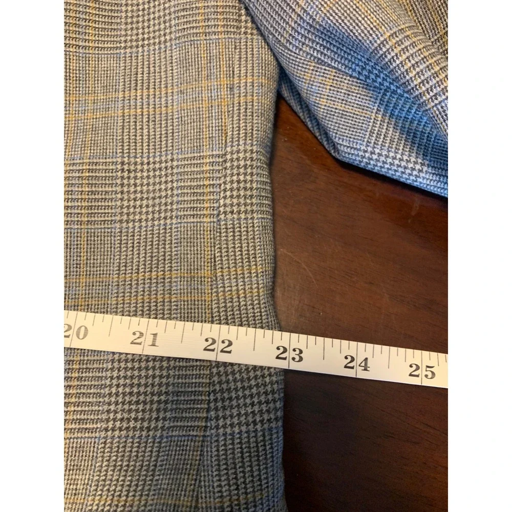 Brooks Brothers Makers Gray‎ Glen Plaid 100% Wool 3-Button Blazer Sport Coat